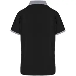 Ladies Caliber Golf Shirt Black Grey Back